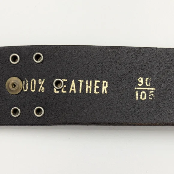 Vintage Unisex Black Studded Leather Sun Medallion Belt - Picture 8 of 11